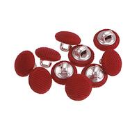 sourcing map 10pcs 16L Fabric Cloth Covered Button 10mm Metal Shank Round Sewing Buttons for Suits Dress Blouses, Red