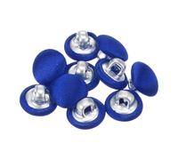 sourcing map 10pcs 16L Fabric Cloth Covered Button 10mm Round Metal Shank Sewing Buttons for Suits Dress Blouses Sweaters, Deep Blue
