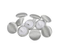 sourcing map 10pcs 16L Fabric Cloth Covered Button 10mm Round Plastic Sewing Buttons for Suits Dress Blouses, Grey
