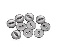 sourcing map 10pcs 16L Grey Round Sewing Buttons 10mm 3/8" Resin 2-Hole Fish Eye Craft Replacement Button for Craft Pants Dress Skirt Clothing Fastener Buttons