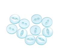 sourcing map 10pcs 16L Lake Blue Round Sewing Buttons 10mm 3/8" Resin 2-Hole Fish Eye Craft Replacement Button for Craft Pants Dress Skirt Clothing Fastener Buttons