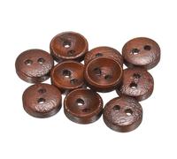 sourcing map 10pcs 16L Wooden Sewing Button 3/8"(10mm) 2 Holes Wood Round Craft Replacement Buttons for Clothing DIY Crafts Decoration, Medium Brown