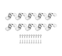 sourcing map 10Pcs 16mm(5/8") 304 Stainless Steel Rigid Pipe Strap, Two Hole Strap U Bracket Heavy Duty Pipe Conduit Clamp with Self-Tapping Screws for Hose Wire Cord Installation, Silver