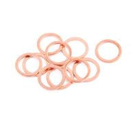 sourcingmap 10pcs 16mm x 12mm x 1mm Flat Ring Copper Crush Washer Sealing Gasket Fastener