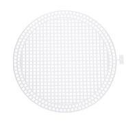 sourcing map 10pcs 17.5cm Plastic Mesh Canvas Sheet Round Needlepoint Blank Canvas for Embroidery Knit Crochet Acrylic Yarn Crafting, White