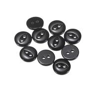 sourcing map 10pcs 18L Black Round Sewing Buttons 11.5mm 15/32" Resin 2-Hole Fish Eye Craft Replacement Button for Craft Pants Dress Skirt Clothing Fastener Buttons