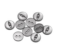 sourcing map 10pcs 18L Grey Round Sewing Buttons 11.5mm 15/32" Resin 2-Hole Fish Eye Craft Replacement Button for Craft Pants Dress Skirt Clothing Fastener Buttons