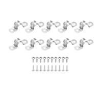 sourcing map 10Pcs 18mm(11/16") 304 Stainless Steel Rigid Pipe Strap, Two Hole Strap U Bracket Heavy Duty Pipe Conduit Clamp with Self-Tapping Screws for Hose Wire Cord Installation, Silver