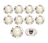 sourcing map 10Pcs 18mm Resin Vintage Clothes Sewing Button Metal Coat Pearl Buttons Craft Accessories for Garment Coat Decoration Crafts DIY Project