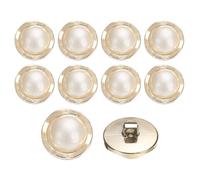 sourcing map 10Pcs 18mm Resin Vintage Clothes Sewing Button Metal Coat Pearl Wave Buttons Craft Accessories for Garment Coat Decoration Crafts DIY Project