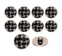 sourcing map 10Pcs 18mm Round Resin Vintage Clothes Sewing Button Metal Coat Grid Buttons Craft Accessories for Garment Coat Decoration Crafts DIY Project, Black