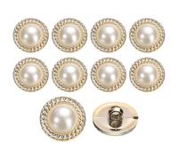 sourcing map 10Pcs 18mm Round Resin Vintage Clothes Sewing Button Metal Coat Pearl Buttons Craft Accessories for Garment Decoration Crafts DIY Project