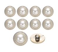 sourcing map 10Pcs 18mm Round Resin Vintage Clothes Sewing Button Metal Coat Pearl Wave Buttons Craft Accessories for Garment Decoration Crafts DIY Project