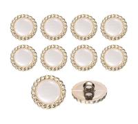 sourcing map 10Pcs 18mm Round Resin Vintage Clothes Sewing Button Metal Coat Wave Buttons Craft Accessories for Garment Coat Decoration Crafts DIY Project, White