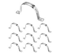 sourcing map 10pcs 2 3/4-Inch 70mm Conduit Clamps, M70 U Tube Pipe Clamp, Stainless Steel Rigid Pipe Strap, U Shaped Bracket with Two Hole for Pipe Tube Hose Wire Cord Fixing