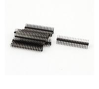 sourcing map 10PCS 2.54mm 2 x 20-pin Male Double Row Right Angle Pin Header Strip