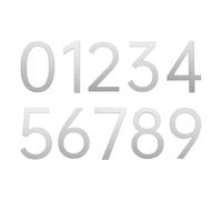 sourcing map 10Pcs 2.7 Inch House Numbers 0-9, Acrylic Self-adhesive Mailbox Door Stickers, Outdoor Address Signs for Office Hotel Apartments, Garden, Matte Silver