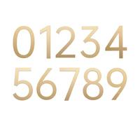 sourcing map 10Pcs 2 Inch House Numbers 0-9, Acrylic Self-adhesive Mailbox Door Stickers, Outdoor Address Signs for Office Hotel Apartments, Garden, Matte Bronze Gold