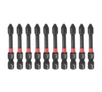 sourcing map 10pcs #2 Phillips Impact Screwdriver Bit PH2 1/4" Hex Shank 2" (50mm) Long Magnetic Cross Head Drill Bits S2 Steel Industrial Screw Driver for Impact Power Drivers, Black/Red