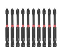sourcing map 10pcs #2 Phillips Impact Screwdriver Bit PH2 1/4" Hex Shank 3" (75mm) Long Magnetic Cross Head Drill Bits S2 Steel Industrial Screw Driver for Impact Power Drivers, Black/Red