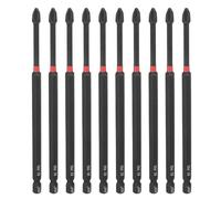 sourcing map 10pcs #2 Phillips Impact Screwdriver Bit PH2 1/4" Hex Shank 6" (150mm) Long Magnetic Cross Head Drill Bits S2 Steel Industrial Screw Driver for Impact Power Drivers, Black/Red