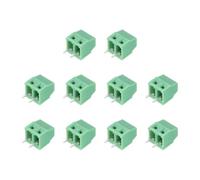 sourcing map 10Pcs 2 Pin PCB Mount Screw Terminal Block Connector 3.81mm 0.15 Inch Pitch PCB Wiring Terminal 300V 10A for 26-16AWG Cable, Green