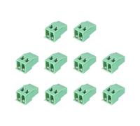 sourcing map 10Pcs 2 Pin PCB Mount Screw Terminal Block Connector 5.08mm 0.2 Inch Pitch PCB Wiring Terminals 300V 20A for 24-12AWG Cable, Green