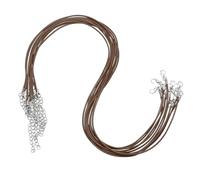 sourcing map 10pcs 20 Inch Waxed Necklace Cord, Bulk Necklace String with Clasp 1.5mm Waxed Leather Cord Rope for Jewelry Making DIY Bracelet Pendant,Light Brown