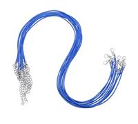 sourcing map 10pcs 20 Inch Waxed Necklace Cord, Bulk Necklace String with Clasp 1.5mm Waxed Leather Cord Rope for Jewelry Making DIY Bracelet Pendant,Navy Blue