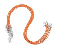sourcing map 10pcs 20 Inch Waxed Necklace Cord, Bulk Necklace String with Clasp 1.5mm Waxed Leather Cord Rope for Jewelry Making DIY Bracelet Pendant,Orange-Red