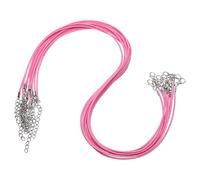 sourcing map 10pcs 20 Inch Waxed Necklace Cord, Bulk Necklace String with Clasp 1.5mm Waxed Leather Cord Rope for Jewelry Making DIY Bracelet Pendant,Pink