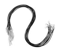 sourcing map 10pcs 20 Inch Waxed Necklace Cord, Bulk Necklace String with Clasp 1.5mm Waxed Leather Cord Rope for Jewelry Making DIY Bracelet Pendant,Black