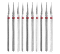 sourcing map 10pcs 200-230 Grits Diamond Grinding Bit 2mm Tapered Head 2.35mm Shank 10mm Length Stone Sanding Drill Bits Rotary Tool for Ceramic Glass Nails Grinding Polishing
