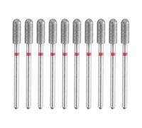 sourcing map 10pcs 200-230 Grits Diamond Grinding Bit 4mm Cylindrical Ball Head 2.35mm Shank 12mm Length Stone Sanding Drill Bits Rotary Tool for Ceramic Glass Nails Grinding Polishing