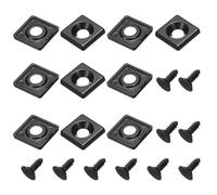 sourcing map 10Pcs 2020 EU Standard T-Slot 7mm Hole Dia Aluminum Extrusion End Cap 20x20mm Black for Fish Tank Rack, Storage Rack with Push-in Fastener