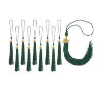 sourcing map 10pcs 2026 Tassel Graduation, Dark Green Graduation Cap Tassels Decorations with Gold Date Charms Memorial Cord for 2026 Ceremonies Hat Accessories Graduating Gifts