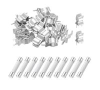 sourcing map 10pcs 20A 250V Slow Blow Ceramic Fuse, 20Amp Cartridge Time Delay Fuses 6x30mm with 20pcs Clips