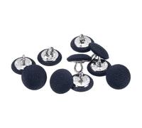 sourcing map 10pcs 20L Fabric Cloth Covered Button 12.5mm 1/2" Round Metal Shank Satin Sewing DIY Craft Buttons for Bridal Wedding Suits Dress Blouses Sweaters, Navy Blue