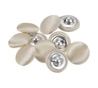 sourcing map 10pcs 20L Fabric Cloth Covered Button 12.5mm Round Metal Shank Sewing Buttons for Suits Dress Blouses Sweaters, Skin Color