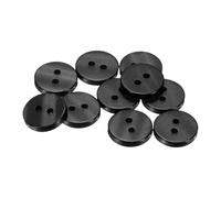 sourcing map 10pcs 20L Sewing Buttons 1/2"(12.5mm) Resin Round Flat 2-Hole Craft Clothing Replacement Button for Coats Sewing Clothing and DIY, Black