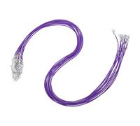 sourcing map 10pcs 24 Inch Waxed Necklace Cord, Bulk Necklace String with Clasp 1.5mm Waxed Leather Cord Rope for Jewelry Making DIY Bracelet Pendant,Dark Purple