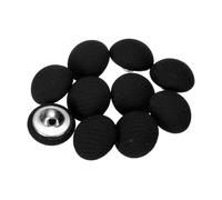 sourcing map 10pcs 24L Fabric Cloth Covered Button 15mm 5/8" Metal Shank Round Sewing DIY Buttons Craft Replacement Button for Sewing Clothing Suits Coats Blouses Sweaters, Black