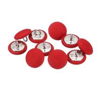 sourcing map 10pcs 24L Fabric Cloth Covered Button 15mm 5/8" Round Metal Shank Satin Sewing DIY Craft Buttons for Bridal Wedding Suits Dress Blouses Sweaters, Red