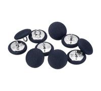 sourcing map 10pcs 24L Fabric Cloth Covered Button 15mm 5/8" Round Metal Shank Satin Sewing DIY Craft Buttons for Bridal Wedding Suits Dress Blouses Sweaters, Navy Blue