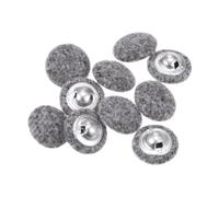 sourcing map 10pcs 24L Fabric Cloth Covered Button 15mm Round Holes Metal Shank Sewing Buttons for Suits Dress Blouses, Grey