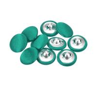 sourcing map 10pcs 24L Fabric Cloth Covered Button 15mm Round Metal Shank Sewing Buttons for Suits Dress Blouses Sweaters, Green