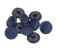 sourcing map 10pcs 24L Fabric Cloth Covered Button 15mm Round Plastic Sewing Buttons for Suits Dress Blouses, Navy Blue