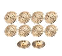 sourcing map 10pcs 24L Metal Round Hollow Sewing Buttons 15mm 5/8" Zinc Alloy Clothes Craft Replacement Button for Men Women Coat Uniform Shirt Suit, Gold Tone