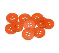 sourcing map 10pcs 24L Sewing Buttons 5/8"(15mm) Resin Round Flat 4-Hole Craft Buttons for Sewing Clothing and DIY, Orange