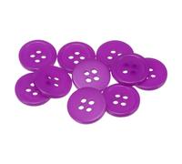 sourcing map 10pcs 24L Sewing Buttons 5/8"(15mm) Resin Round Flat 4-Hole Craft Buttons for Sewing Clothing and DIY, Purple